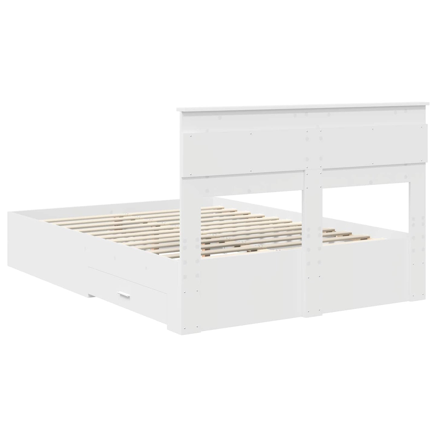 Struttura del letto Bianco 160 x 200 cm Legno multistrato | homemem39