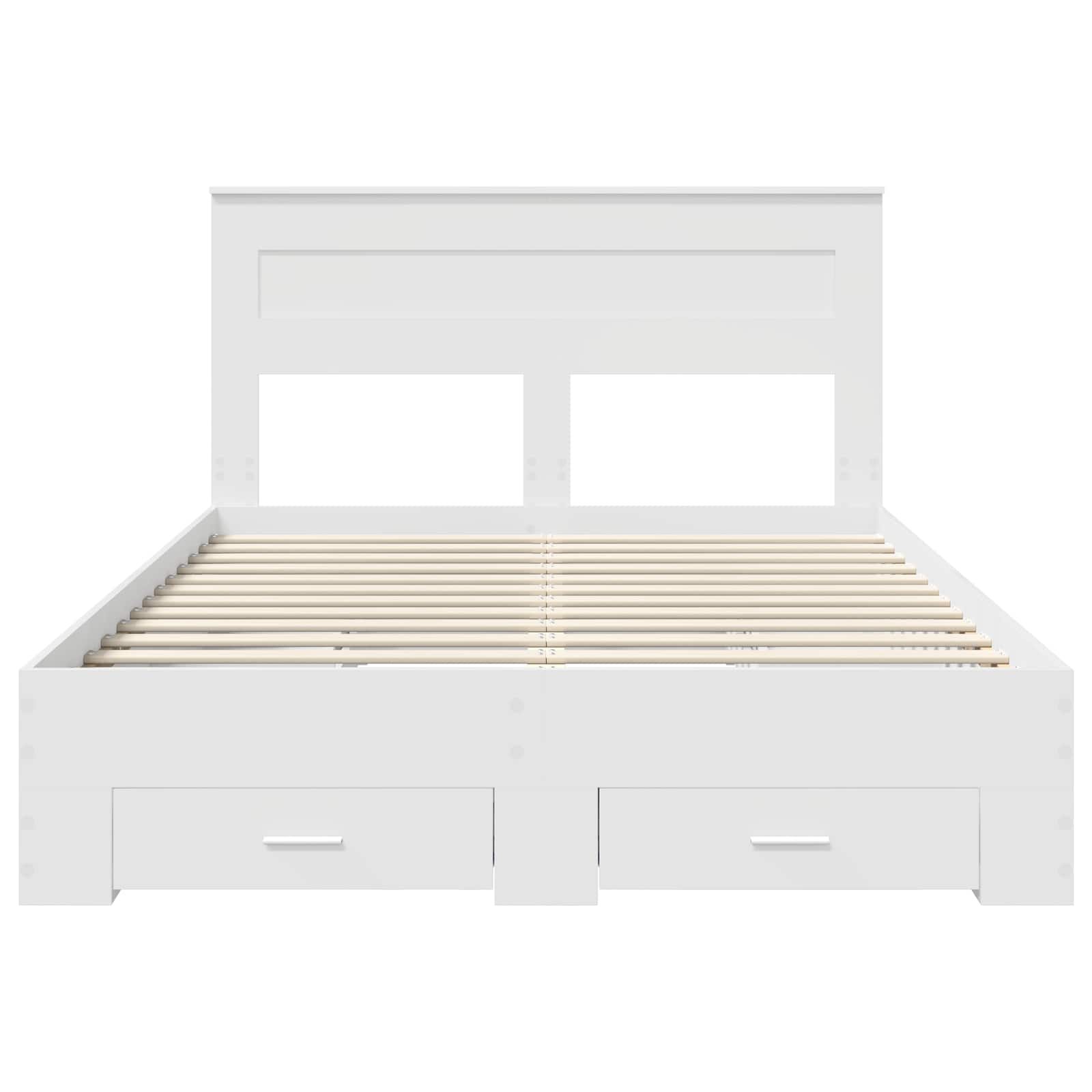 Struttura del letto Bianco 160 x 200 cm Legno multistrato | homemem39
