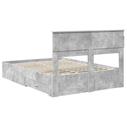Struttura del letto con testiera Grigio cemento 160 x 200 cm | homemem39