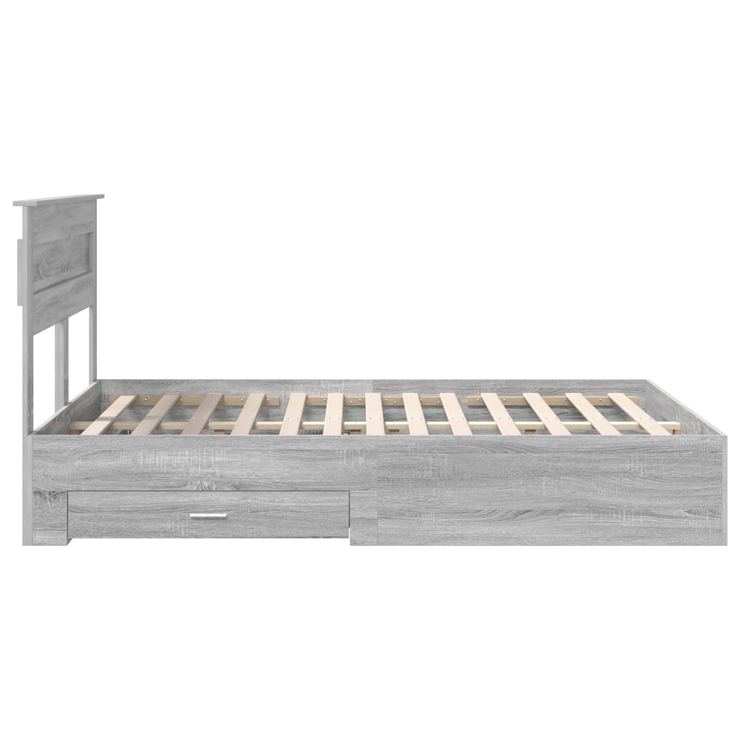 Struttura del letto con testiera Grigio Sonoma 160 x 200 cm | homemem39