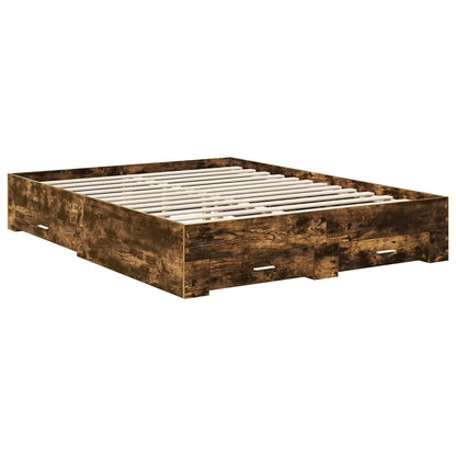 Struttura del letto Rovere fumé 150 x 200 cm Legno multistrato | homemem39