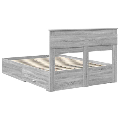 Struttura del letto con testiera Grigio Sonoma 150 x 200 cm | homemem39