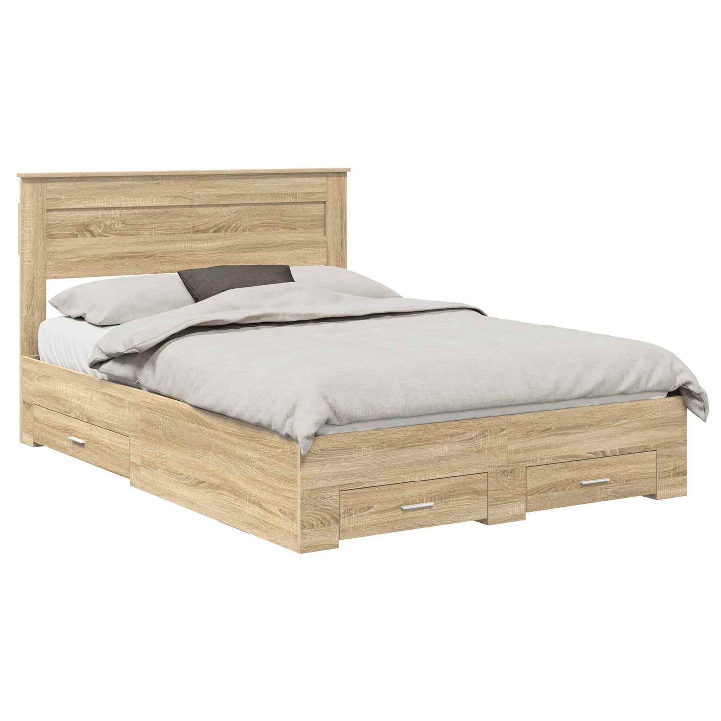 Struttura del letto con testiera Rovere Sonoma 140 x 190 cm | homemem39