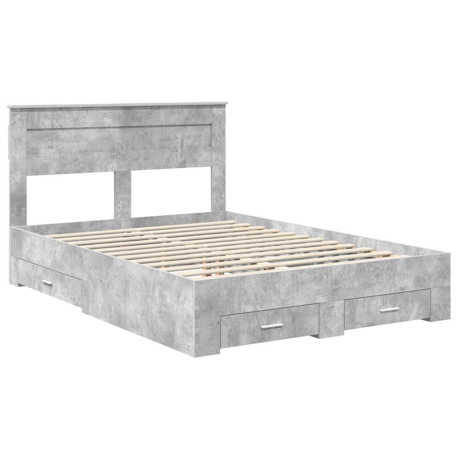 Struttura del letto con testiera Grigio cemento 140 x 190 cm | homemem39