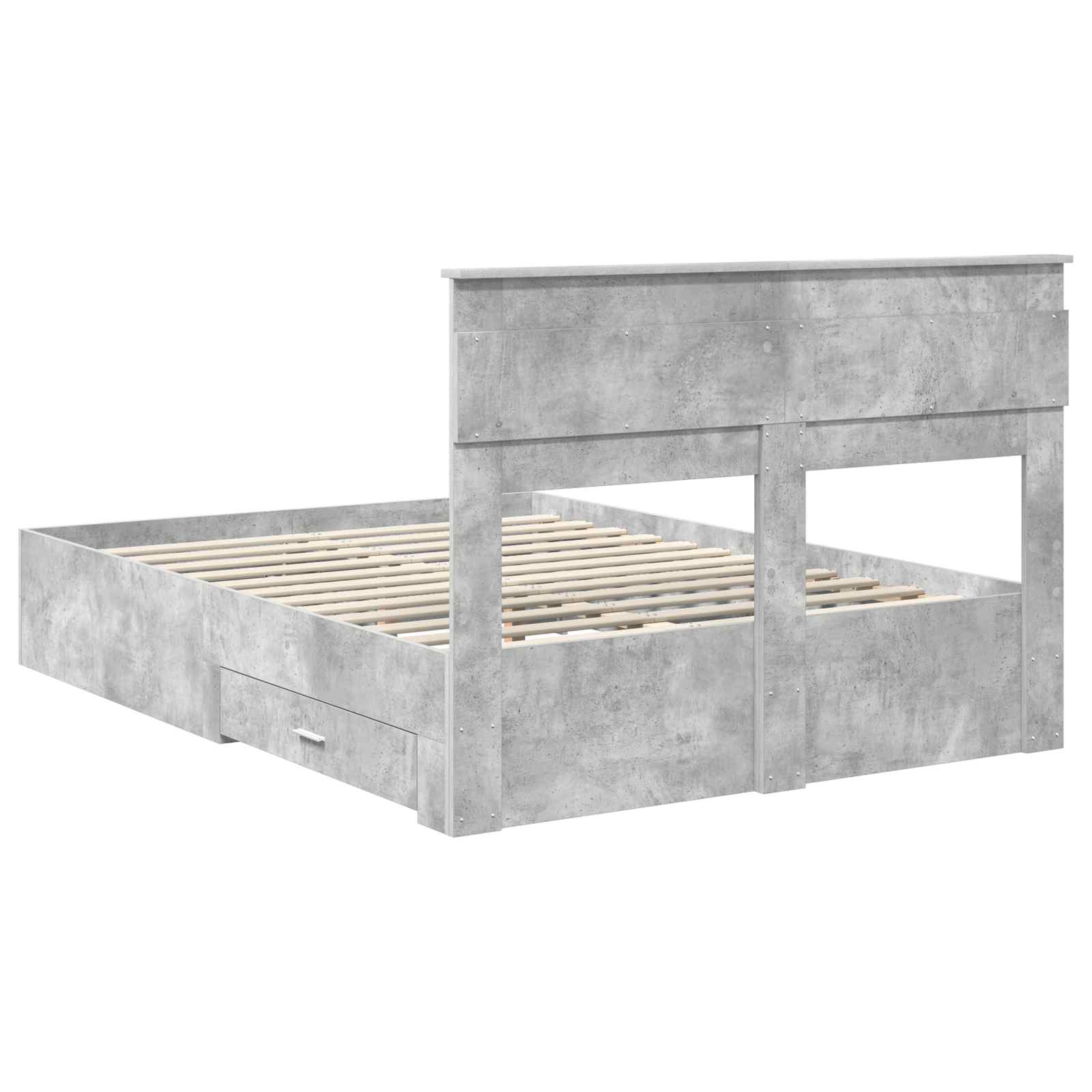 Struttura del letto con testiera Grigio cemento 140 x 190 cm | homemem39