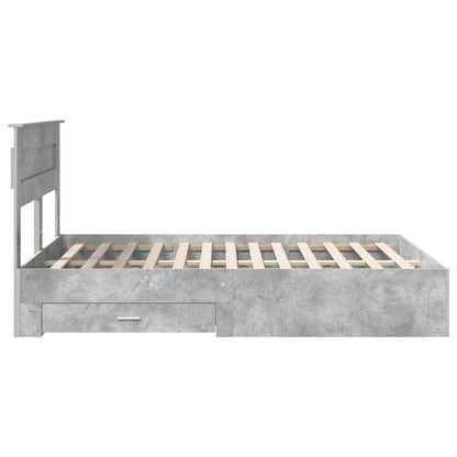 Struttura del letto con testiera Grigio cemento 140 x 190 cm | homemem39