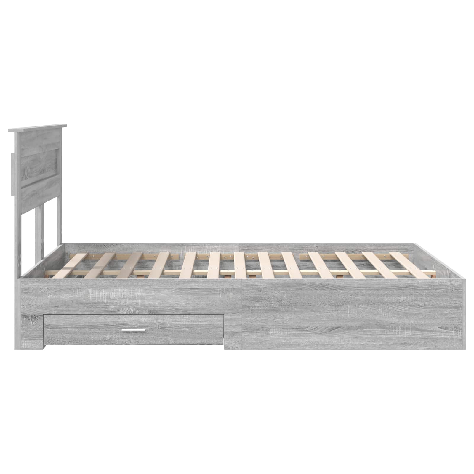 Struttura del letto con testiera Grigio Sonoma 140 x 190 cm | homemem39