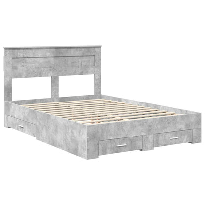 Struttura del letto con testiera Grigio cemento 140 x 200 cm | homemem39