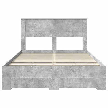 Struttura del letto con testiera Grigio cemento 140 x 200 cm | homemem39