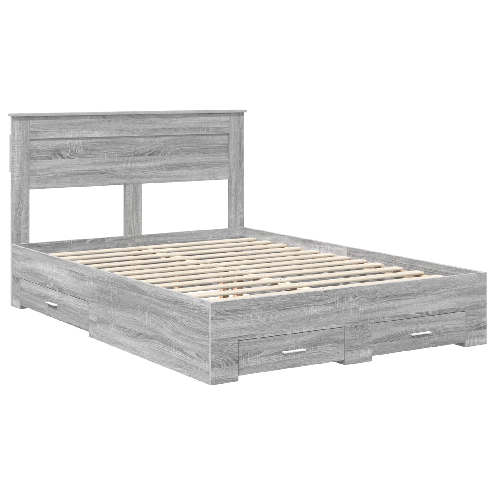 Struttura del letto con testiera Grigio Sonoma 140 x 200 cm | homemem39