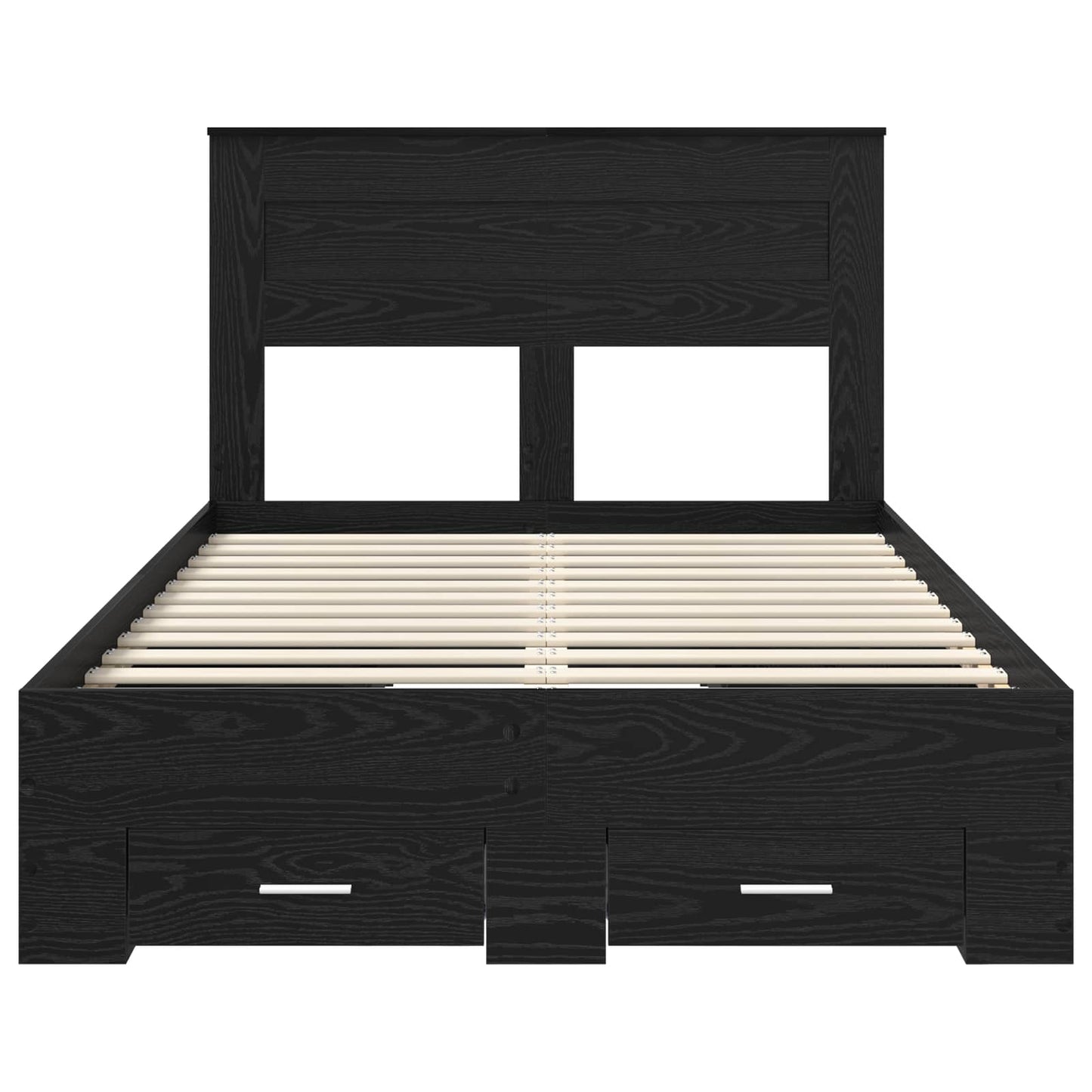 Struttura del letto Rovere Nero 135 x 190 cm Legno multistrato | homemem39