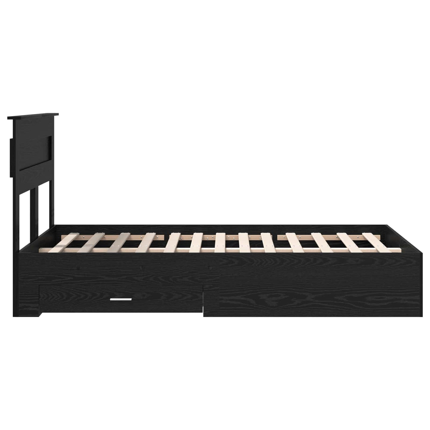 Struttura del letto Rovere Nero 135 x 190 cm Legno multistrato | homemem39
