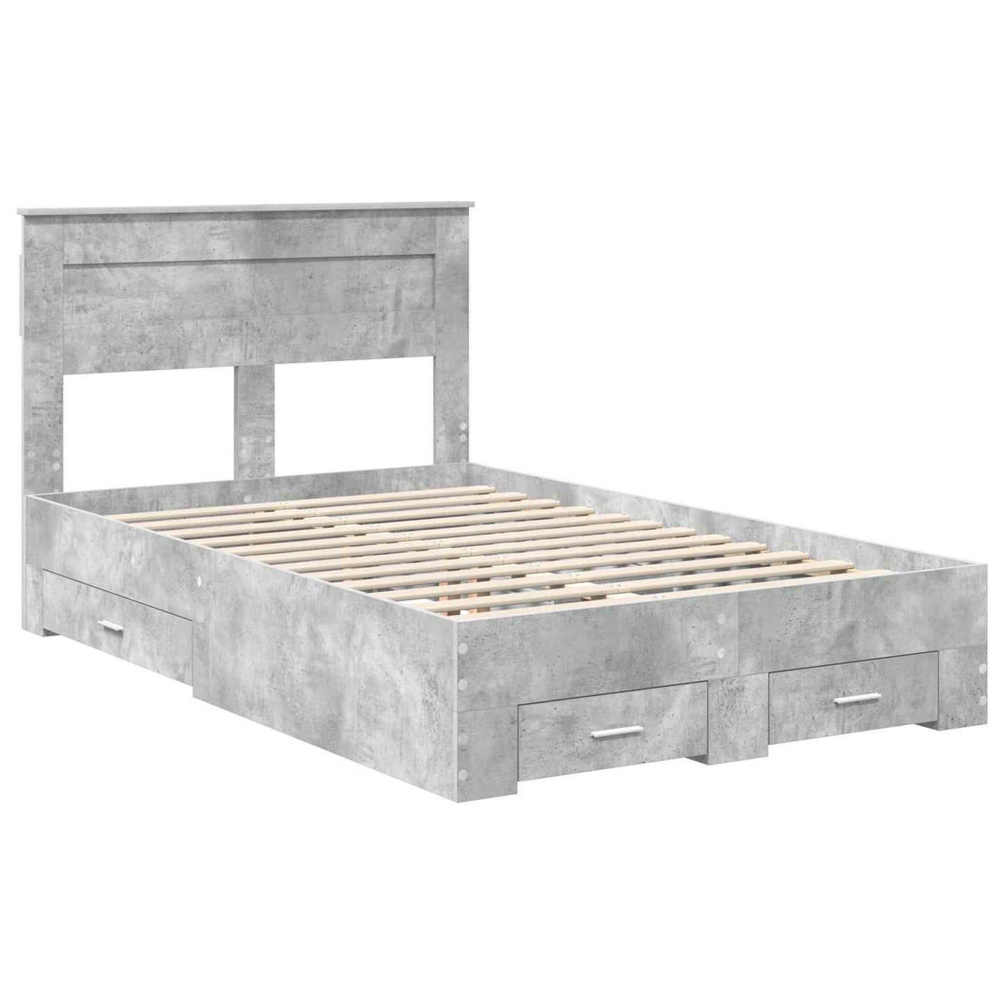 Struttura del letto con testiera Grigio cemento 135 x 190 cm | homemem39