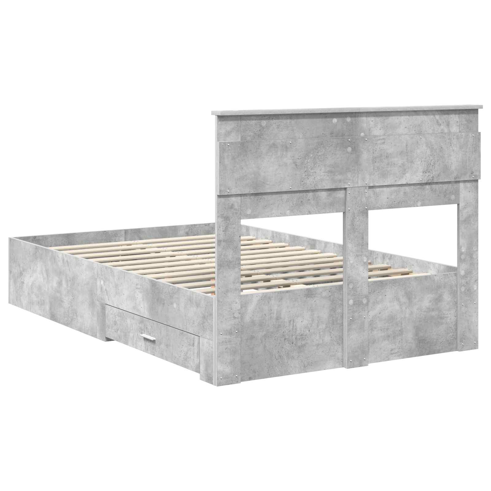 Struttura del letto con testiera Grigio cemento 135 x 190 cm | homemem39