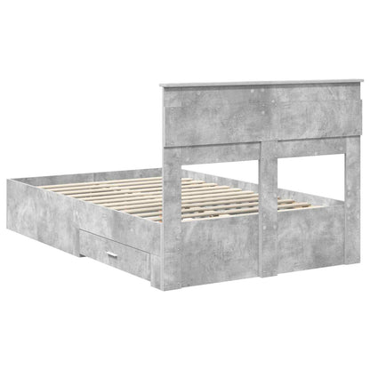 Struttura del letto con testiera Grigio cemento 135 x 190 cm | homemem39