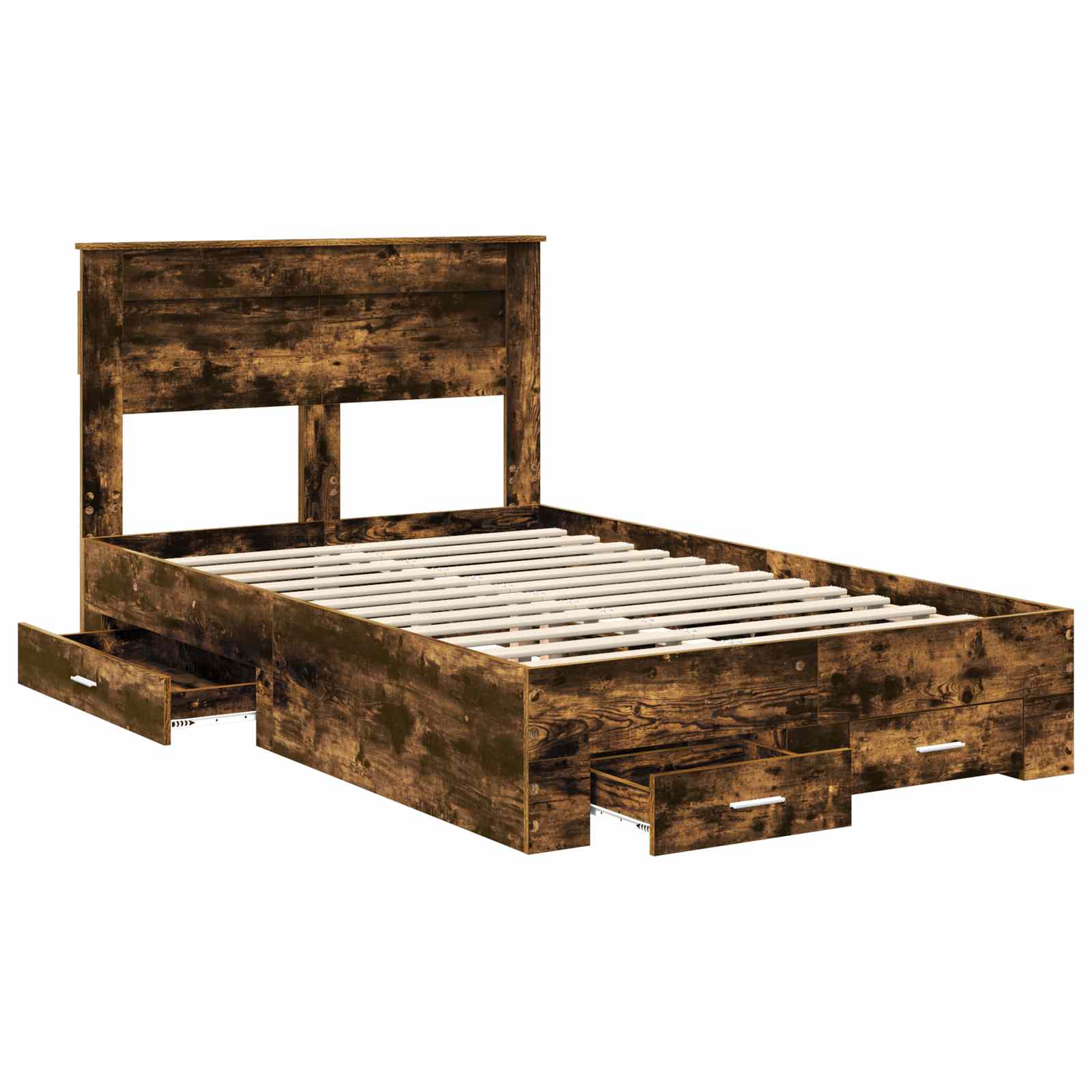 Struttura del letto Rovere fumé 135 x 190 cm Legno multistrato | homemem39