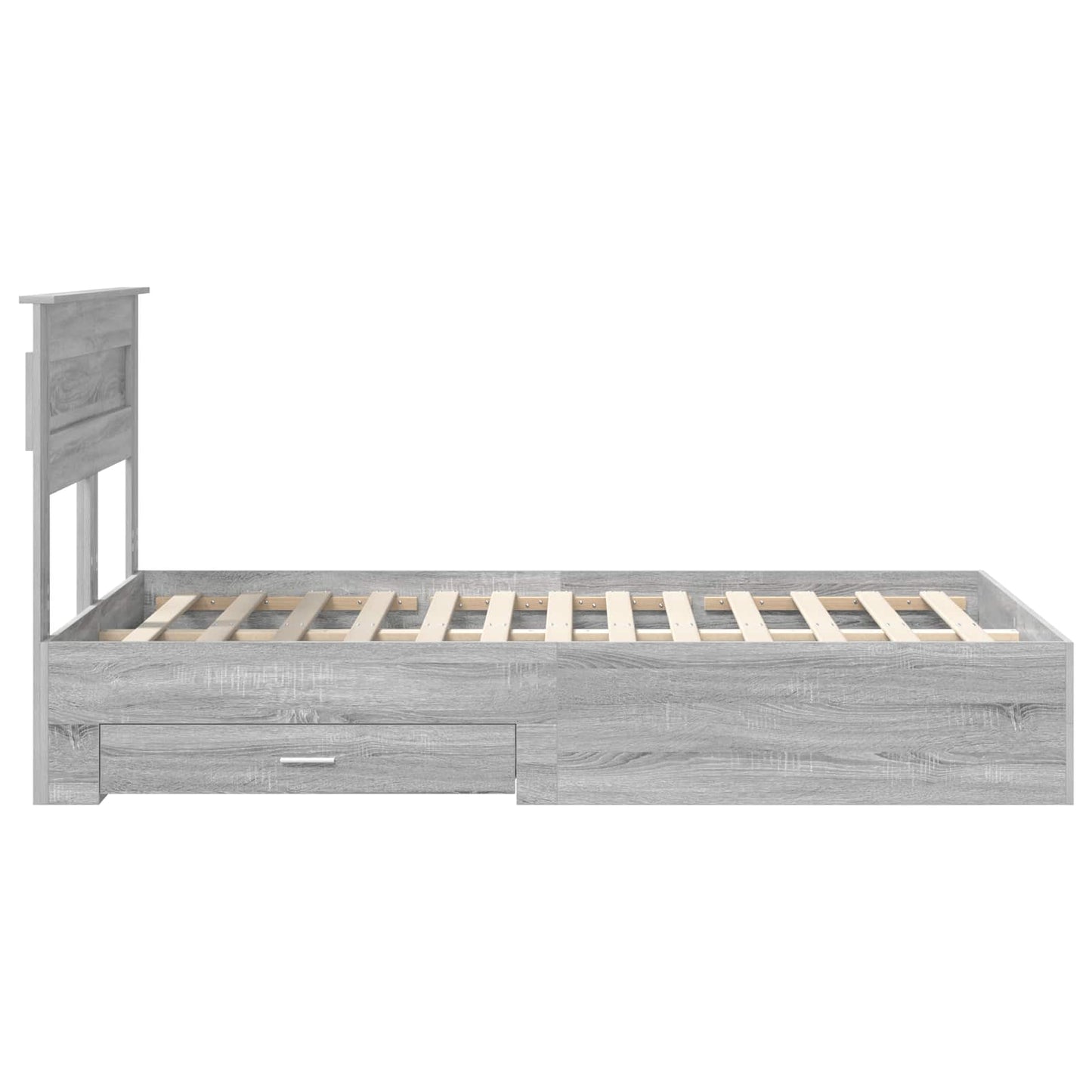 Struttura del letto con testiera Grigio Sonoma 135 x 190 cm | homemem39