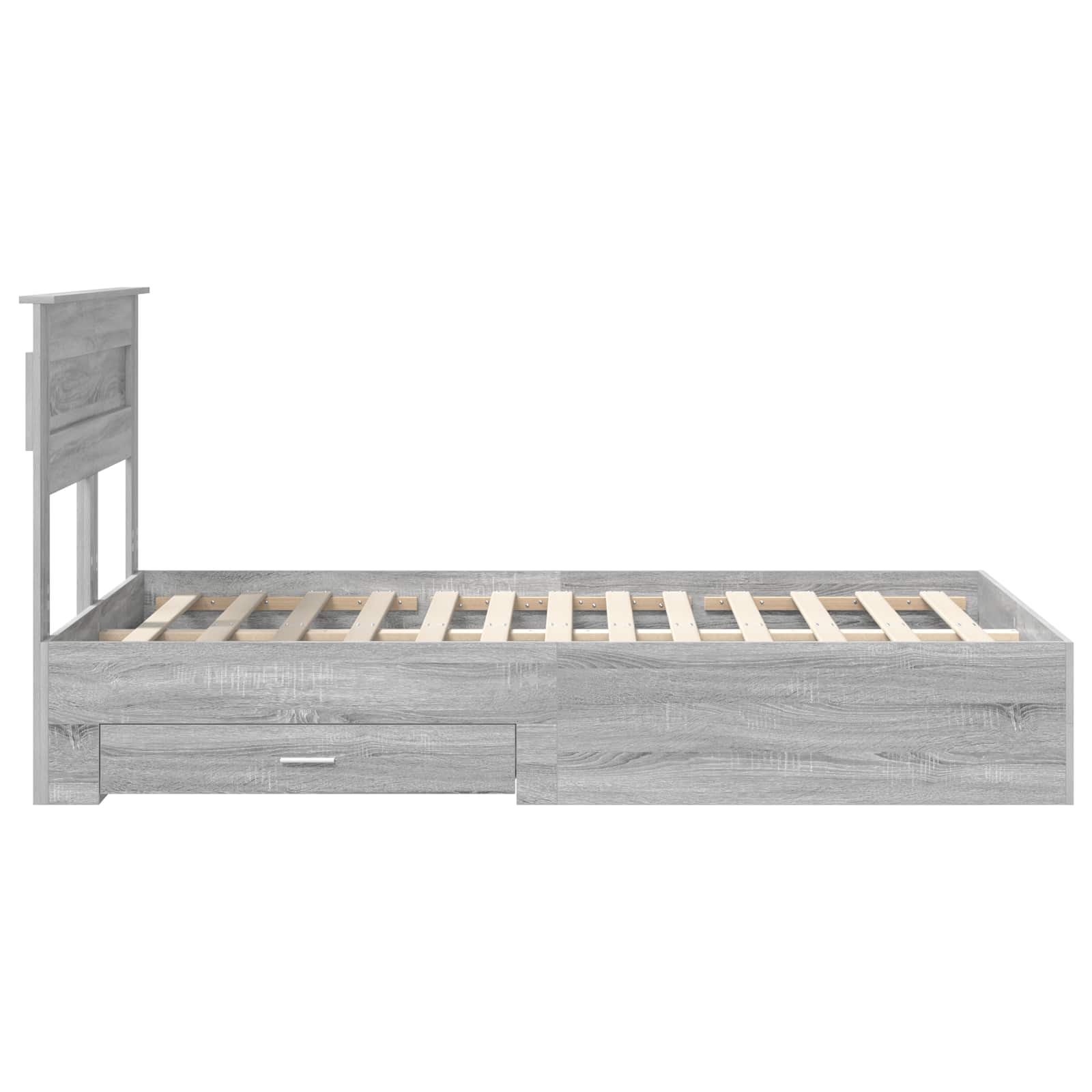 Struttura del letto con testiera Grigio Sonoma 135 x 190 cm | homemem39