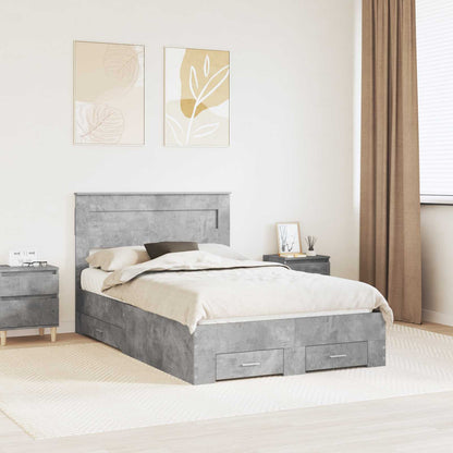 Struttura del letto con testiera Grigio cemento 120 x 190 cm | homemem39