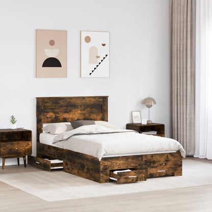 Struttura del letto Rovere fumé 120 x 190 cm Legno multistrato | homemem39