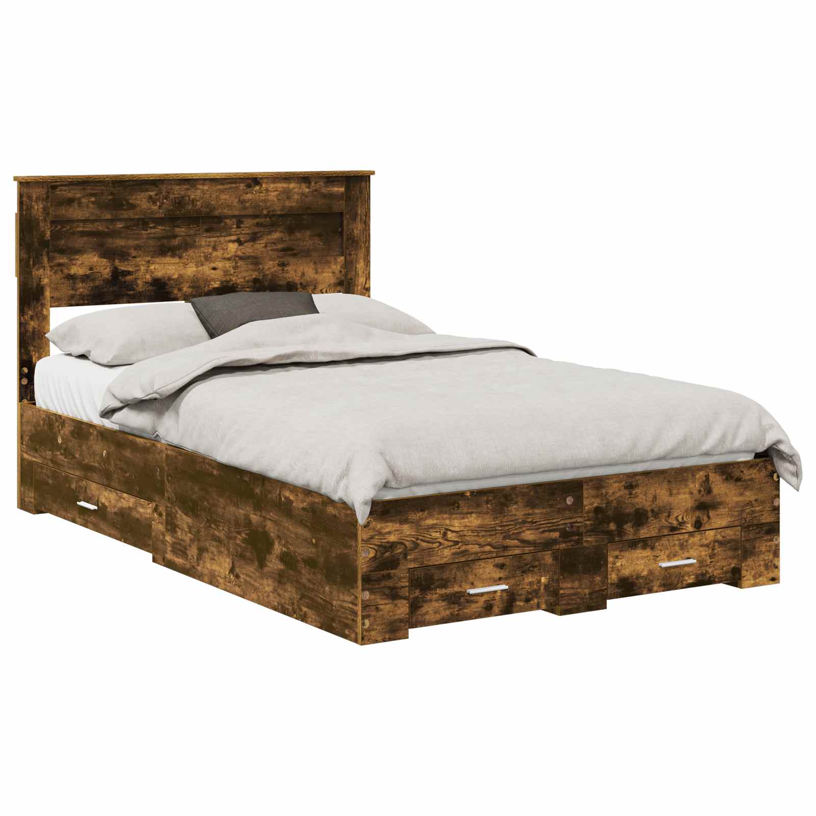 Struttura del letto Rovere fumé 120 x 190 cm Legno multistrato | homemem39