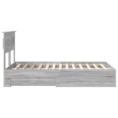 Struttura del letto con testiera Grigio Sonoma 120 x 190 cm | homemem39