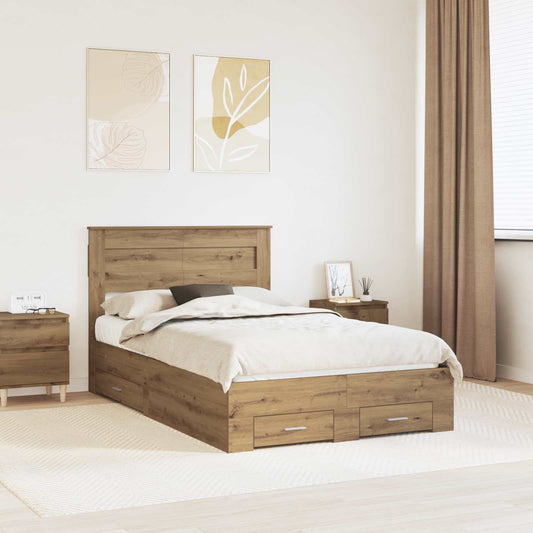 Struttura del letto Rovere artigianale 120 x 190 cm | homemem39