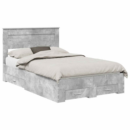 Struttura del letto con testiera Grigio cemento 120 x 200 cm | homemem39