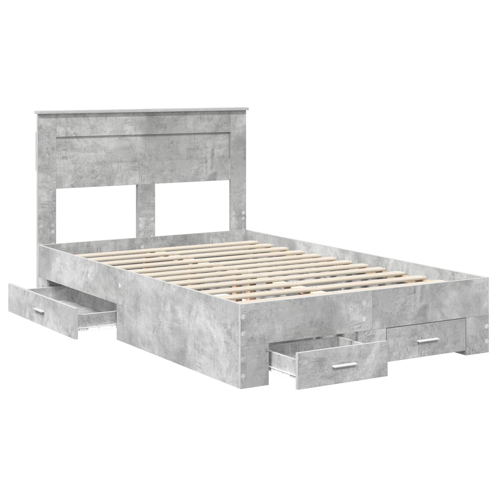 Struttura del letto con testiera Grigio cemento 120 x 200 cm | homemem39
