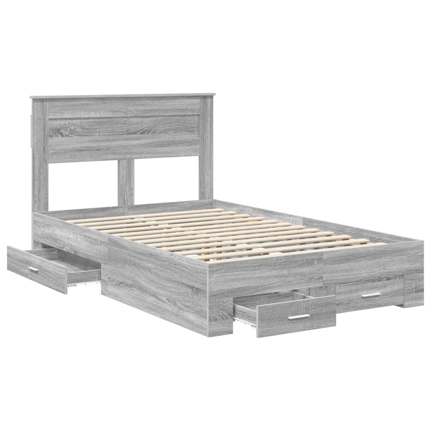 Struttura del letto con testiera Grigio Sonoma 120 x 200 cm | homemem39