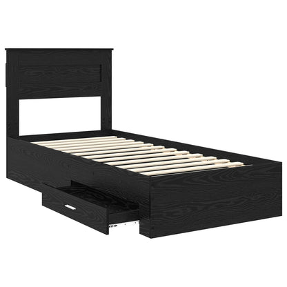 Struttura del letto Rovere Nero 100 x 200 cm Legno multistrato | homemem39