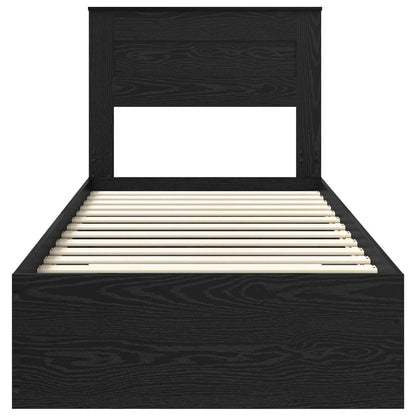 Struttura del letto Rovere Nero 100 x 200 cm Legno multistrato | homemem39