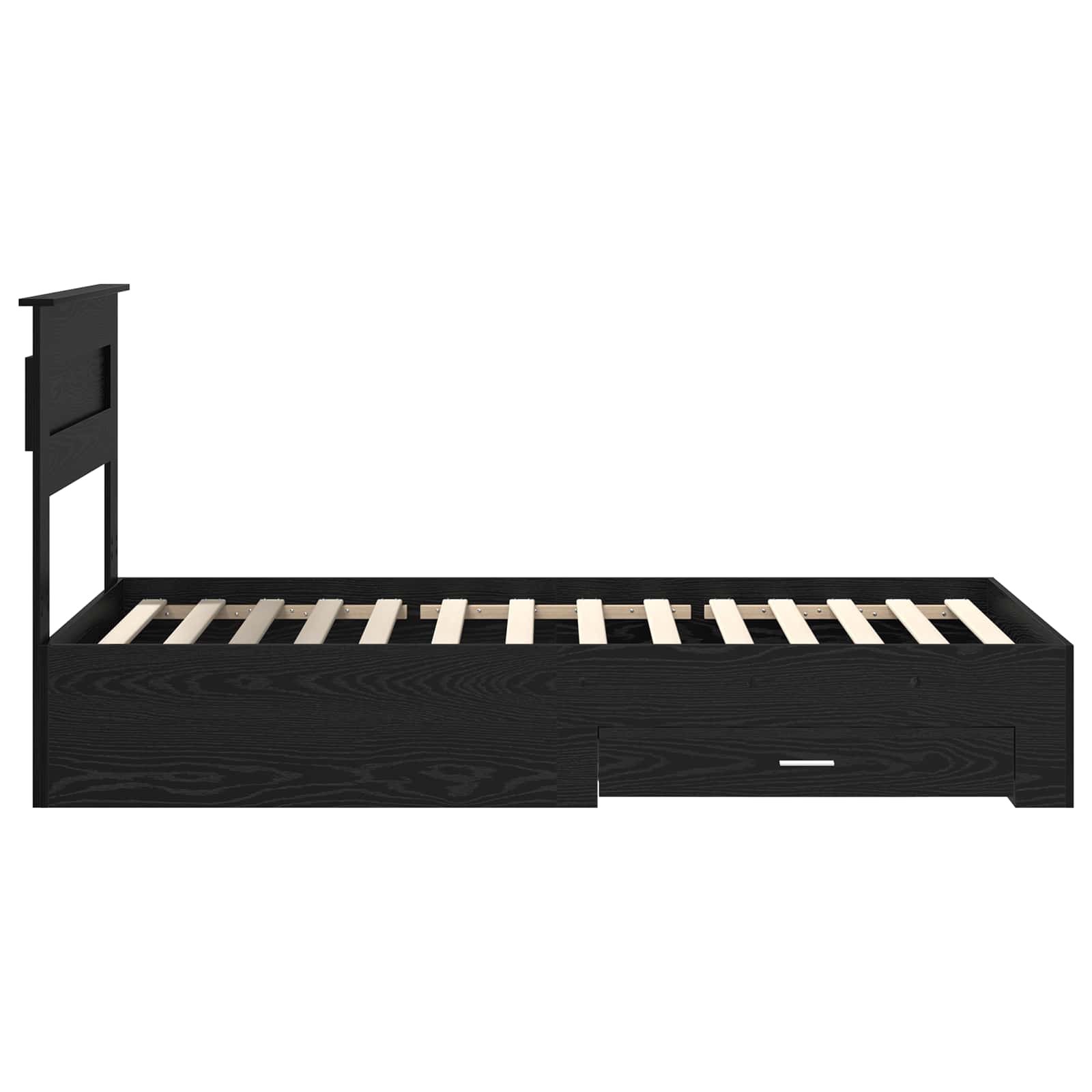 Struttura del letto Rovere Nero 100 x 200 cm Legno multistrato | homemem39