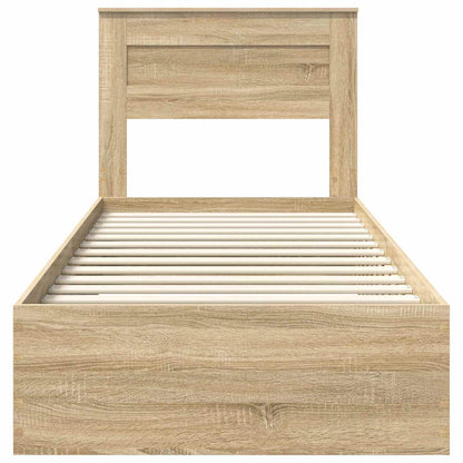 Struttura del letto con testiera Rovere Sonoma 100 x 200 cm | homemem39