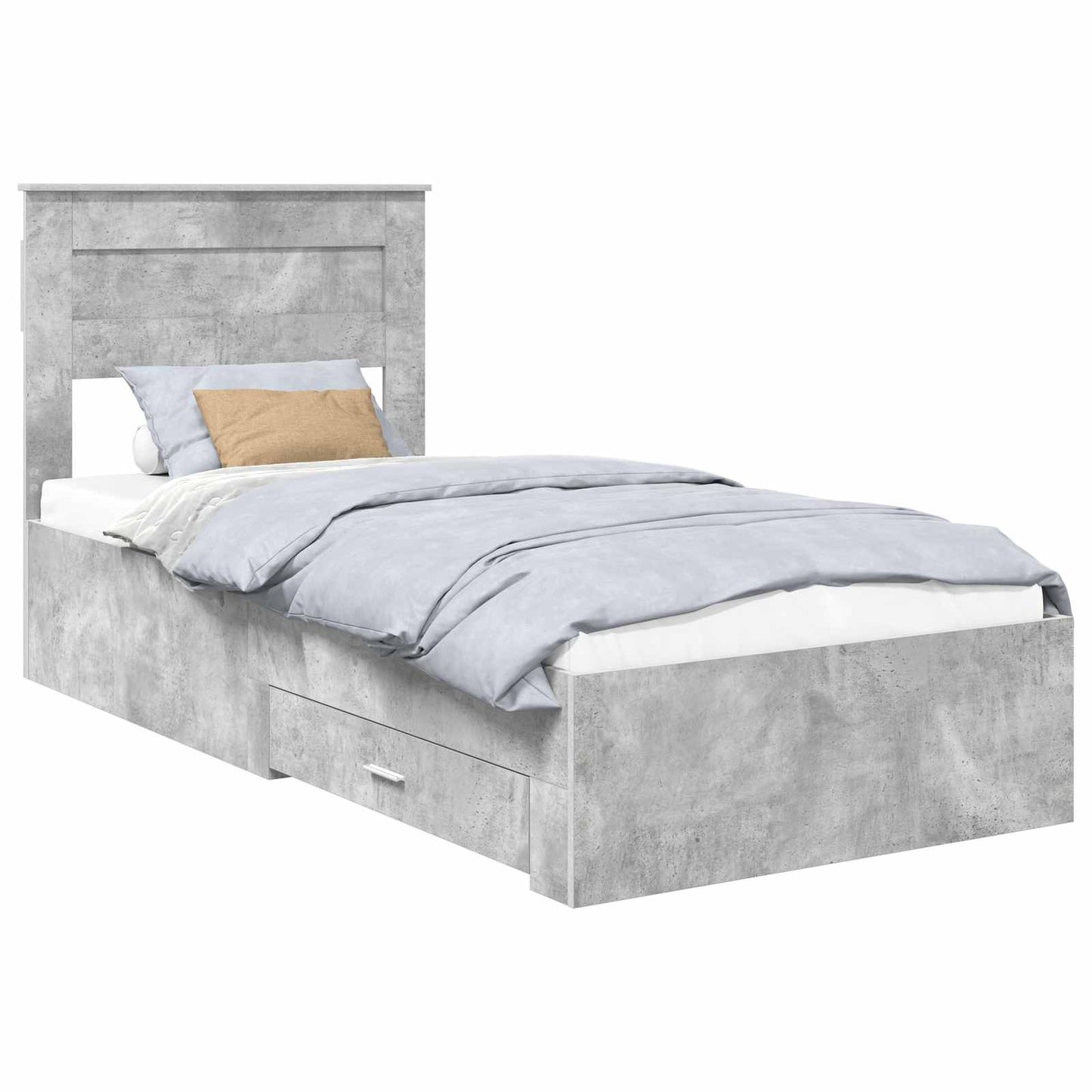 Struttura del letto con testiera Grigio cemento 100 x 200 cm