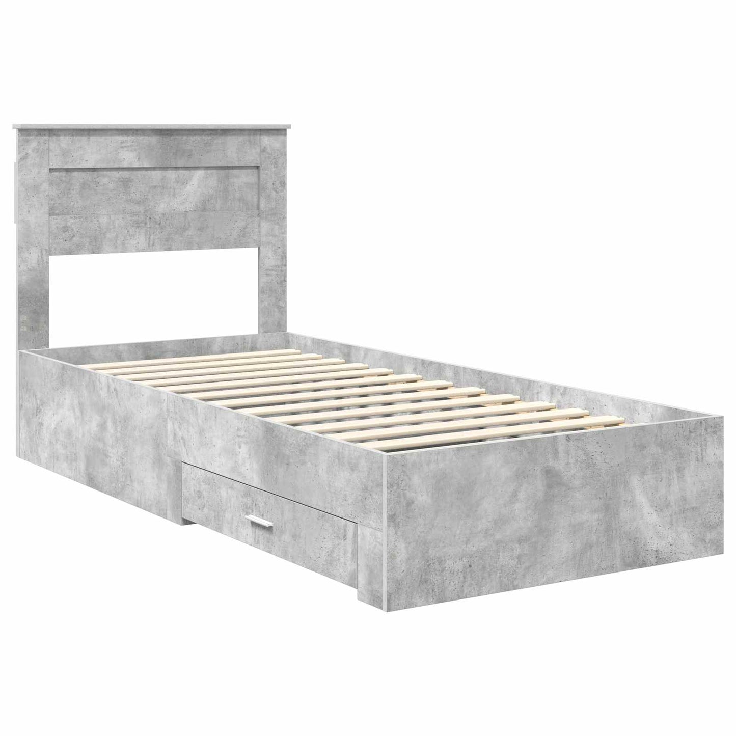 Struttura del letto con testiera Grigio cemento 100 x 200 cm