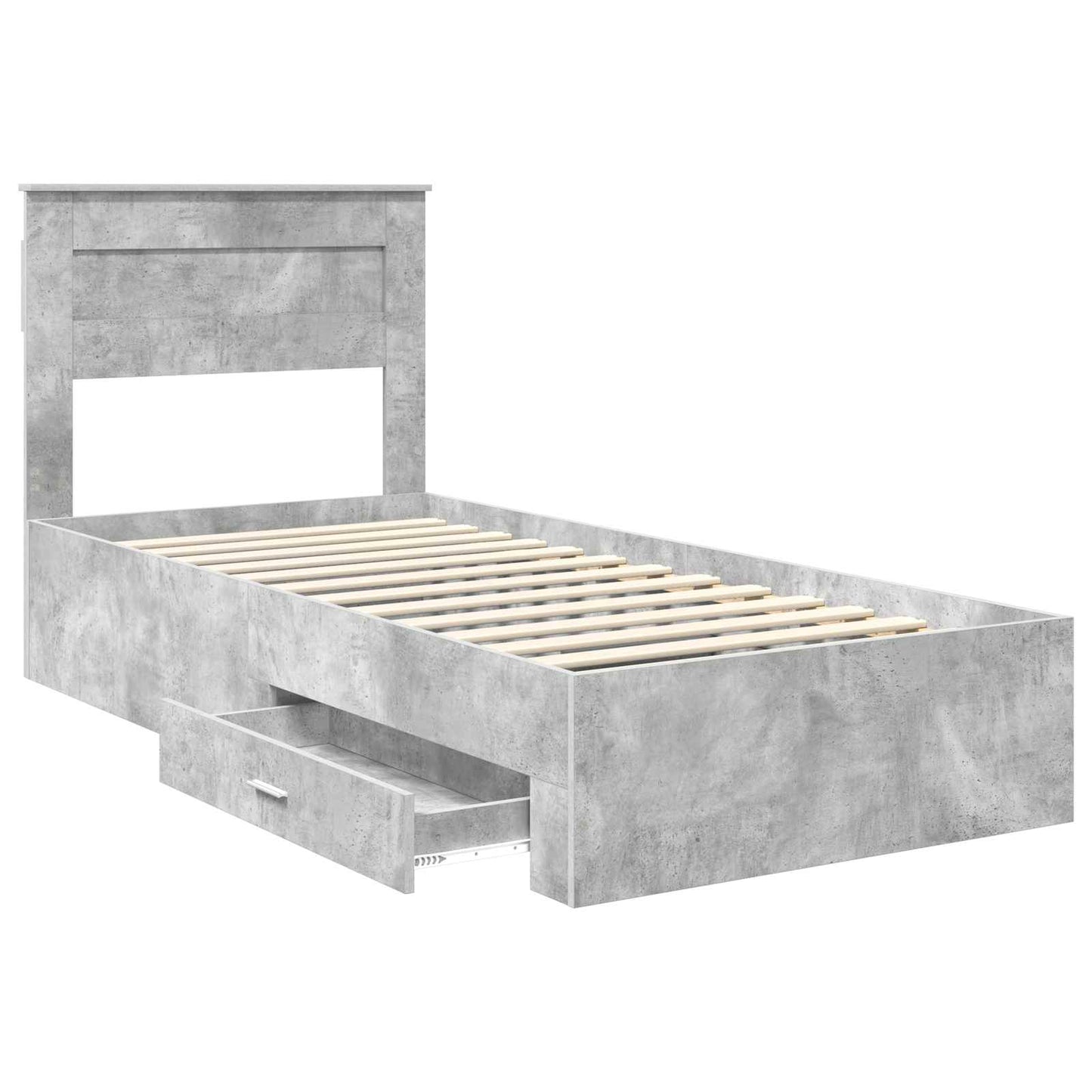 Struttura del letto con testiera Grigio cemento 100 x 200 cm | homemem39