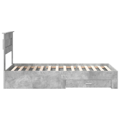 Struttura del letto con testiera Grigio cemento 100 x 200 cm | homemem39