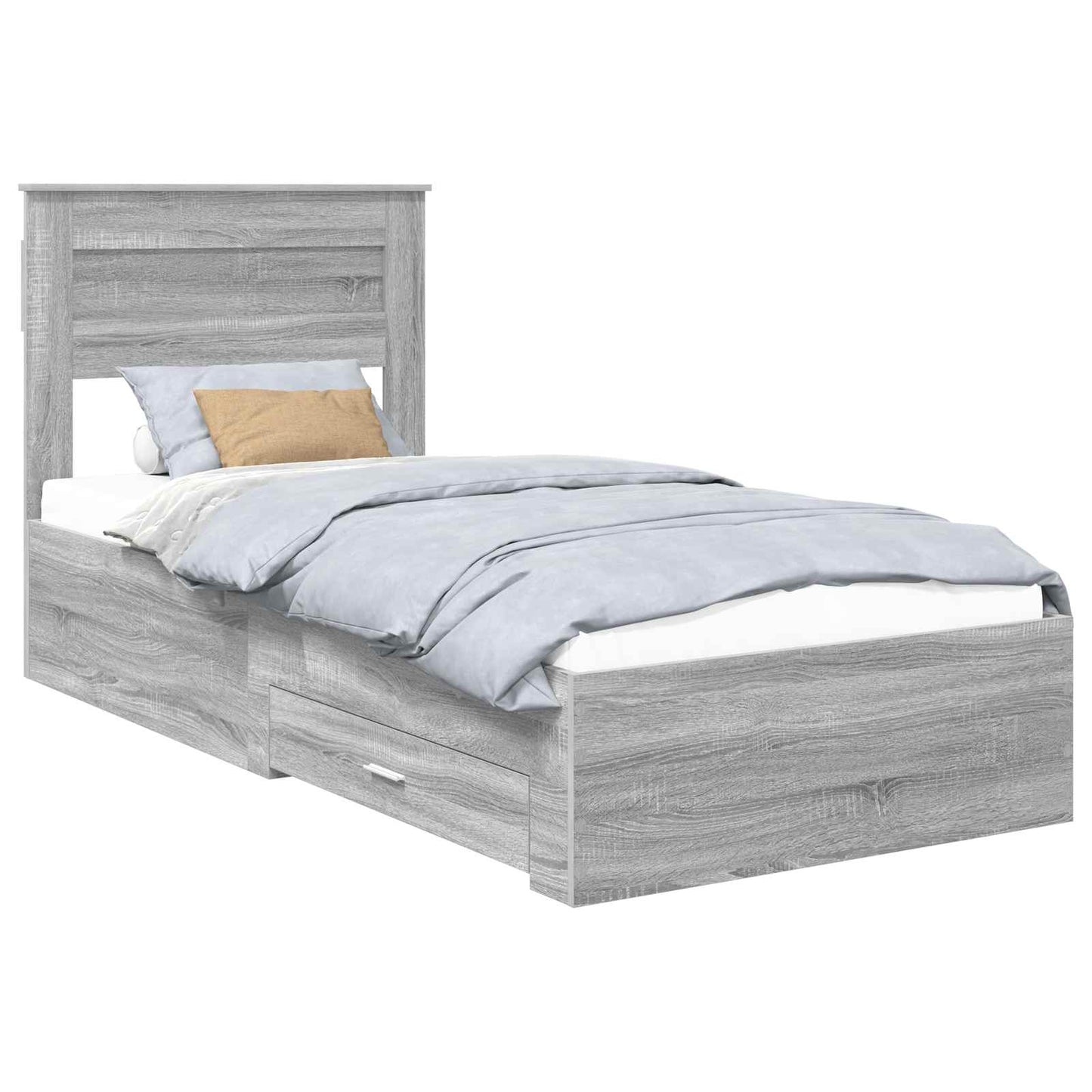 Struttura del letto con testiera Grigio Sonoma 100 x 200 cm | homemem39