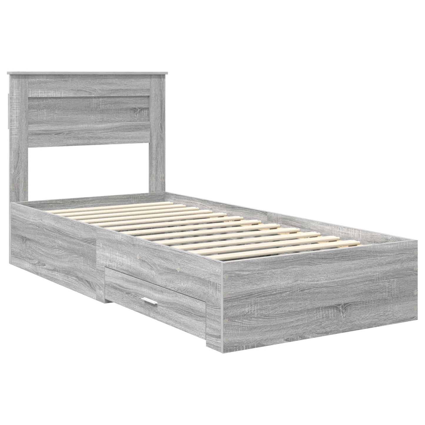 Struttura del letto con testiera Grigio Sonoma 100 x 200 cm | homemem39