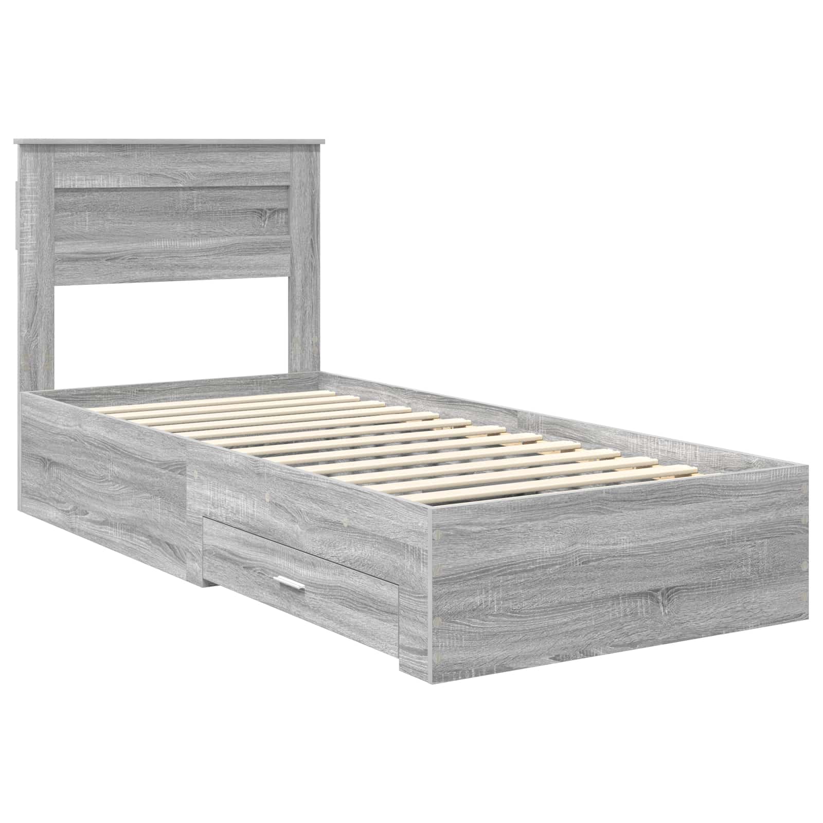Struttura del letto con testiera Grigio Sonoma 100 x 200 cm | homemem39