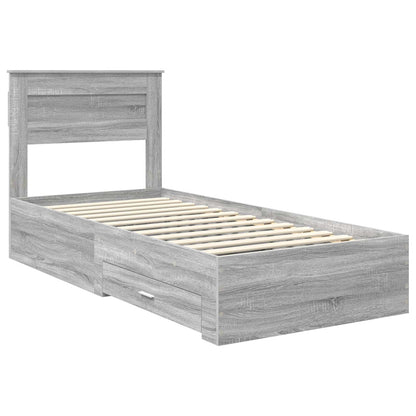 Struttura del letto con testiera Grigio Sonoma 100 x 200 cm | homemem39