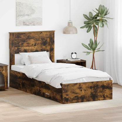 Struttura del letto Rovere fumé 90 x 190 cm Legno multistrato | homemem39