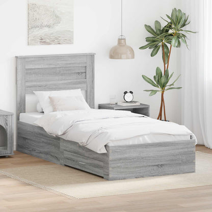 Struttura del letto Grigio Sonoma 90 x 190 cm Legno multistrato | homemem39