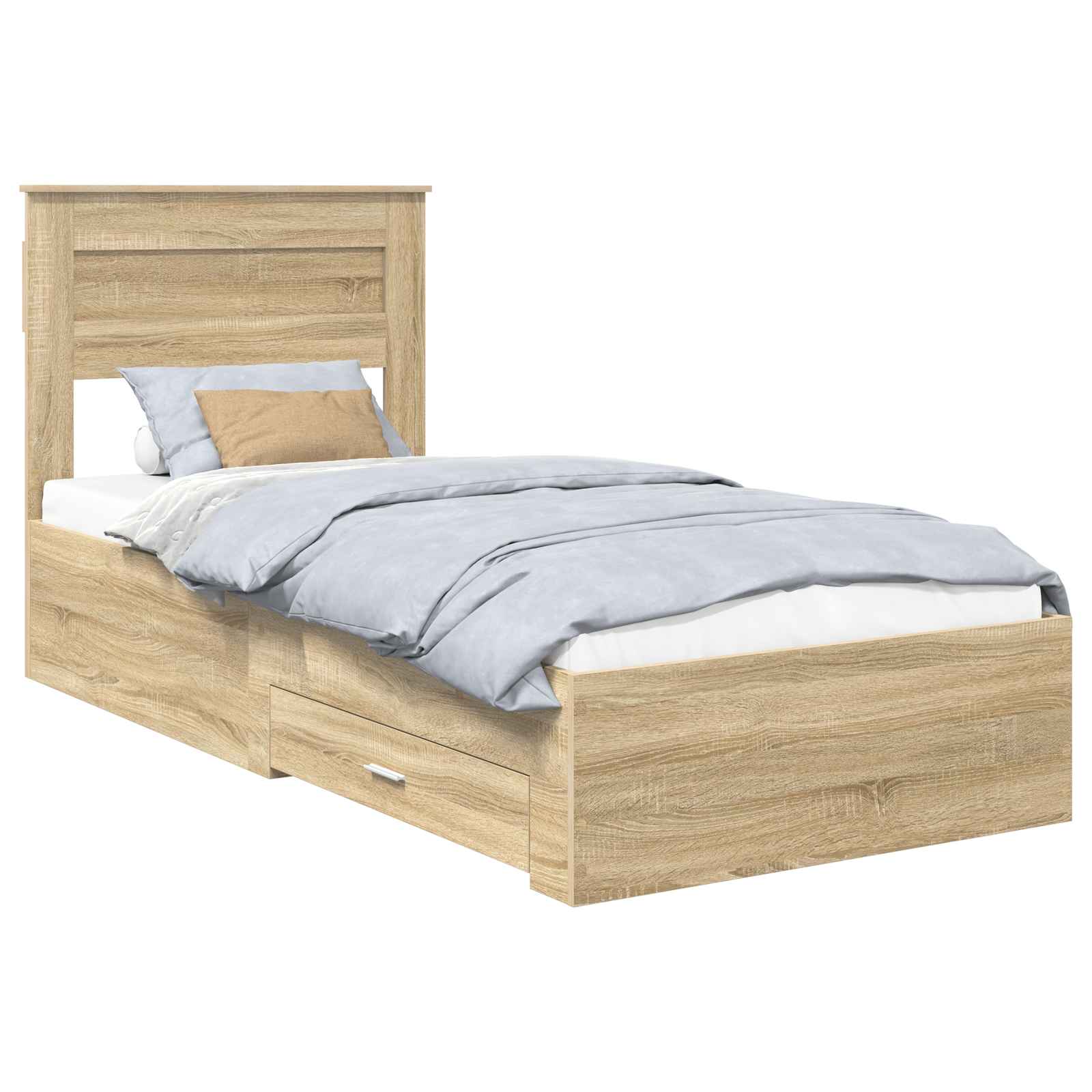 Struttura del letto Rovere Sonoma 90 x 200 cm Legno multistrato | homemem39