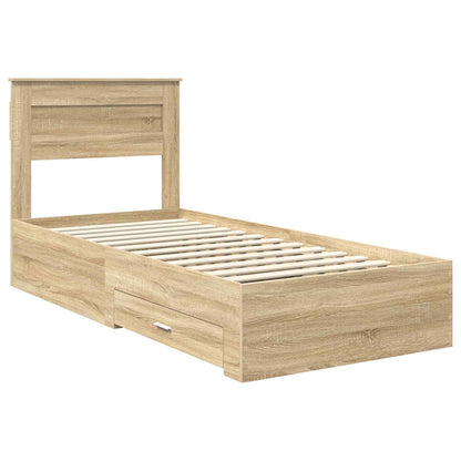 Struttura del letto Rovere Sonoma 90 x 200 cm Legno multistrato | homemem39