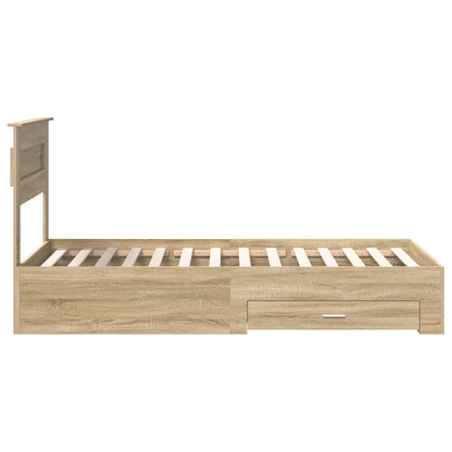 Struttura del letto Rovere Sonoma 90 x 200 cm Legno multistrato | homemem39