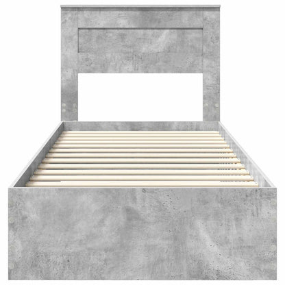 Struttura del letto con testiera Grigio cemento 90 x 200 cm | homemem39