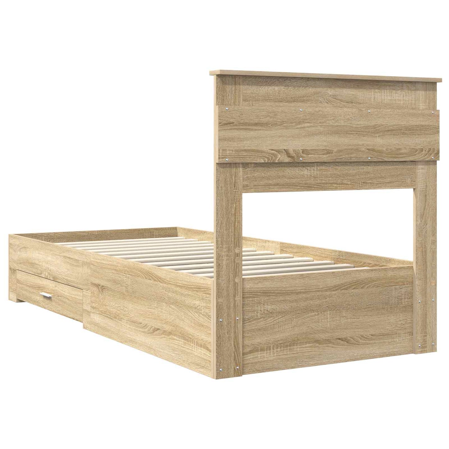 Struttura del letto Rovere Sonoma e Argento 75 x 190 cm | homemem39