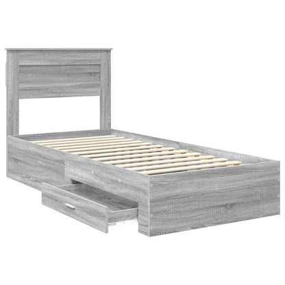 Struttura del letto Grigio Sonoma e Argento 75 x 190 cm | homemem39